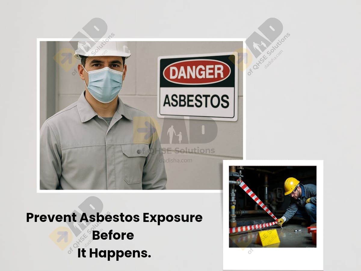 QHSE asbestos management training session with workers in PPE