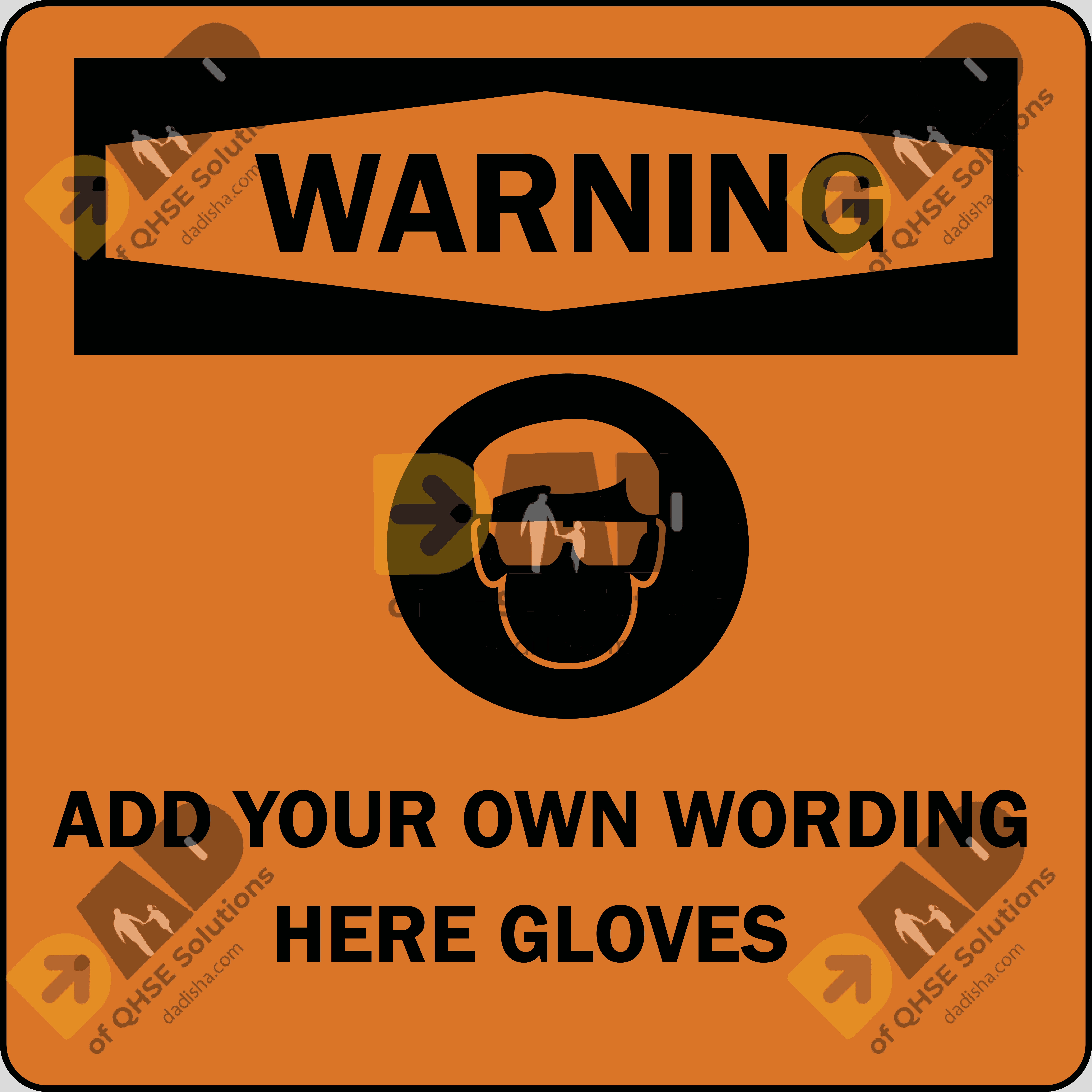 WARNING ADD YOUR OWN WORDING HERE GLOVES